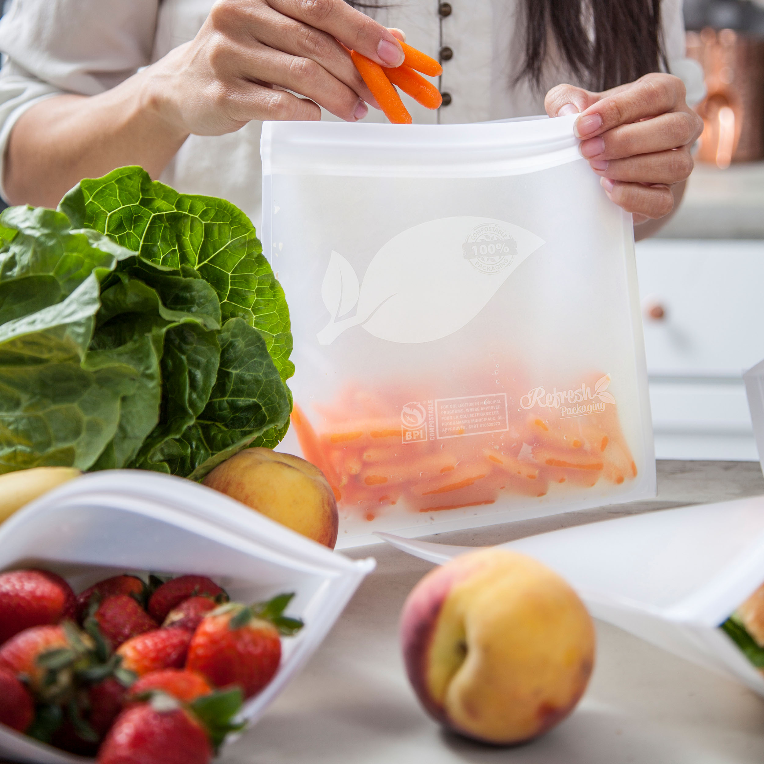 Large Compostable ZipTop Food Storage Bags - 2 Pack - 30 Bags Total - Image 9