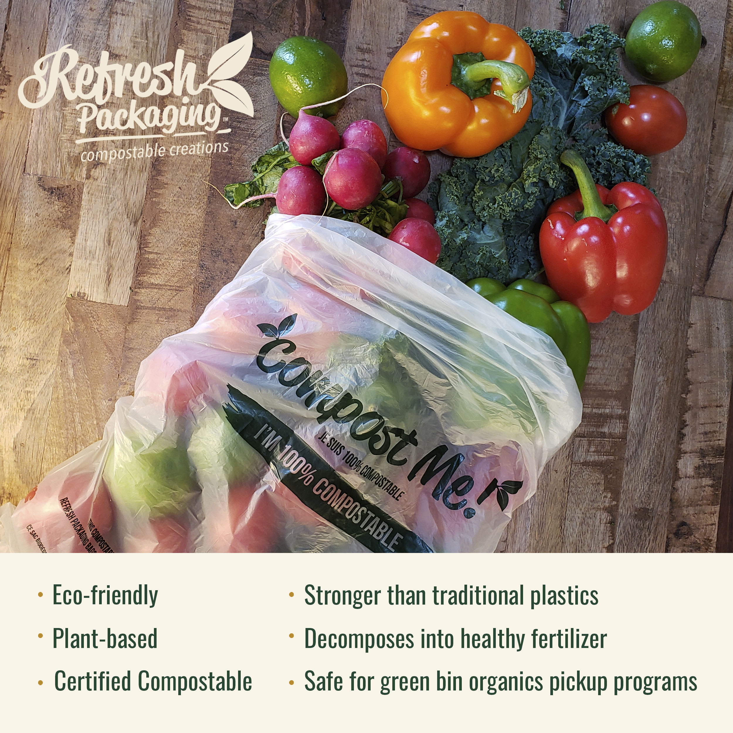 Produce Bags - 100% BPI Certified for Grocery Produce Storage -2000 Bags/ box - Image 6