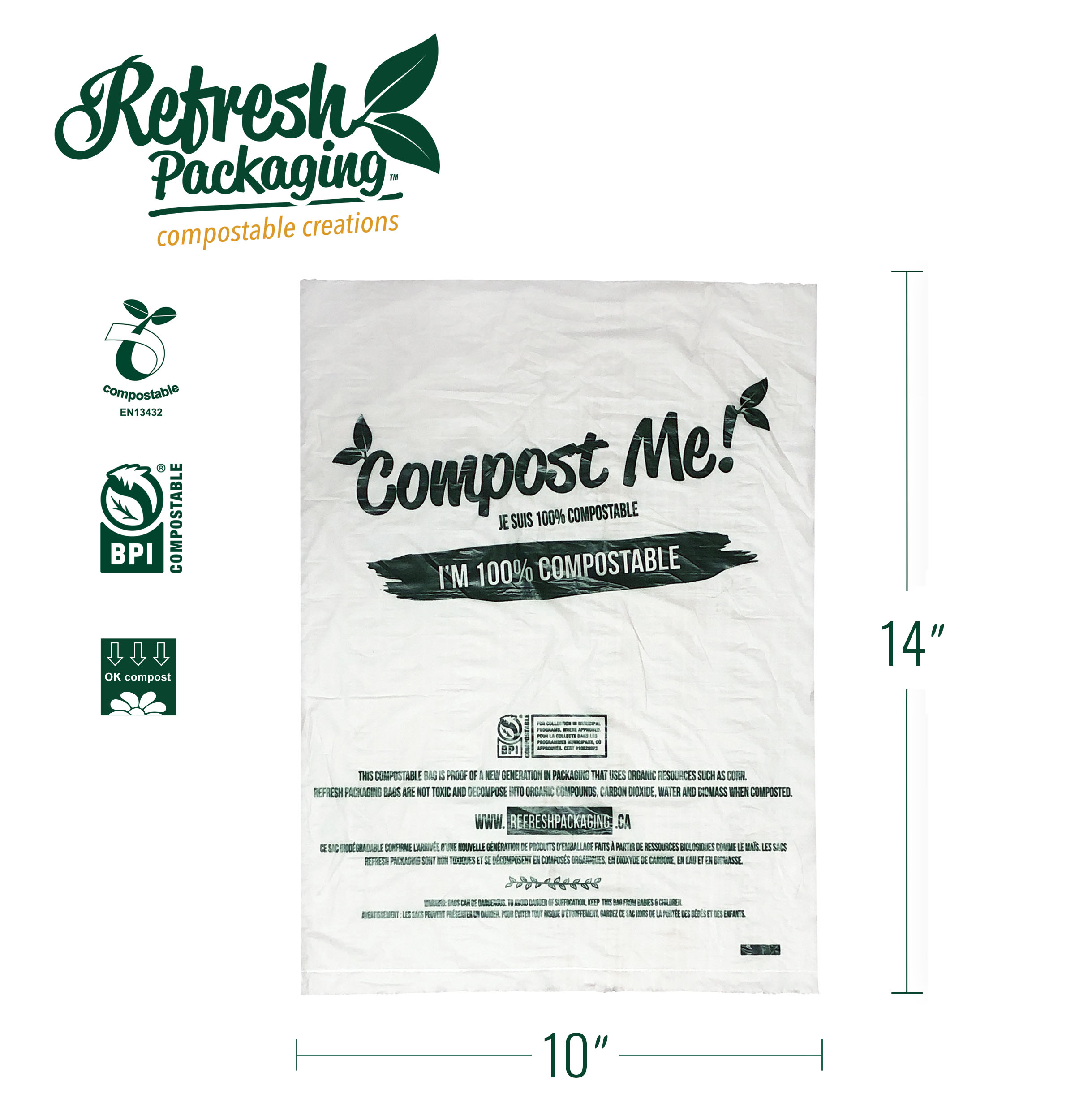 Produce Bags - 100% BPI Certified for Grocery Produce Storage -2000 Bags/ box - Image 3